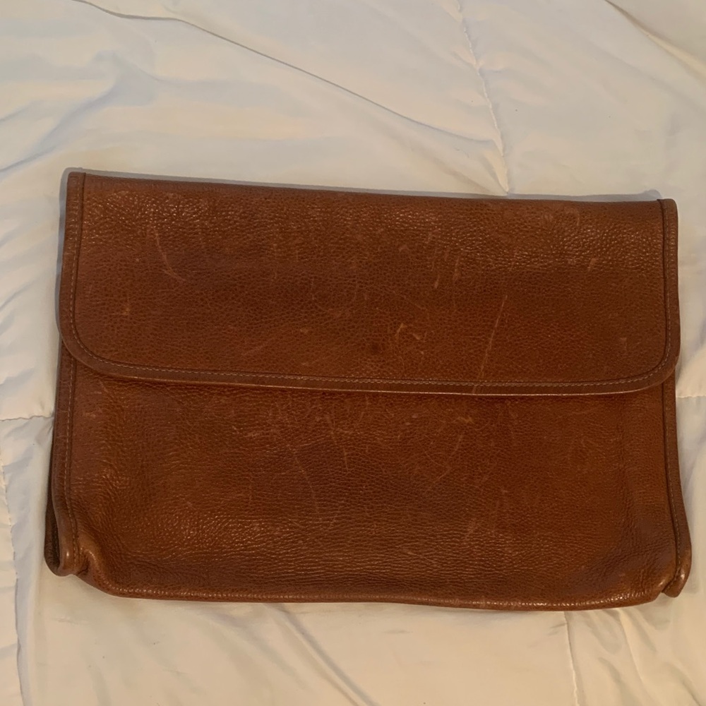 Brown Aston Leather Men's or Women's briefcase laptop portfolio Bag